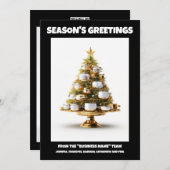 シェフクリスマスツリー休日ビジネスケータリング シーズンカード (正面/裏面)