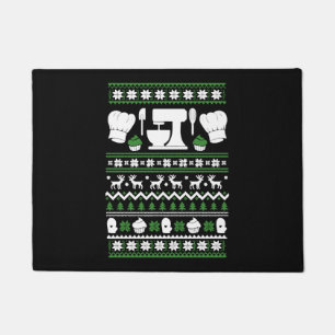 シェフクリスマスTシャツ ドアマット