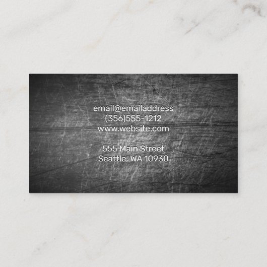 シェフクレアーステーキアイコン |スクラッチメタル 名刺 (裏面)