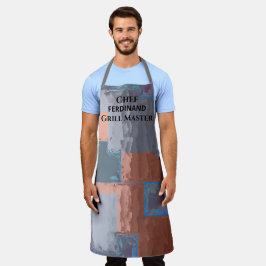 シェフグリルマスターグレーブラウンスクウェア エプロン