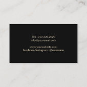 シェフケータリングエレガントレストランブラック&金ゴールド 名刺 (裏面)