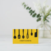 シェフケータリングフードレストランビジネスカード 名刺 (スタンド正面)