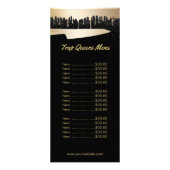 シェフケータリングモダンレストランブラック&金ゴールド ラックカード (正面)