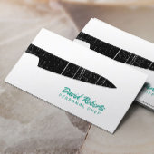 シェフケータリングレストランブラックナイフプレーン 名刺