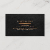 シェフケータリングレストランプロフェッショナル金ゴールドブラック 名刺 (裏面)