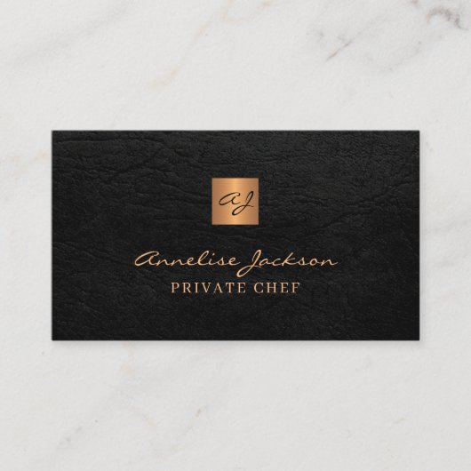 シェフケータリングレストランプロフェッショナル金ゴールドブラック 名刺 (正面)