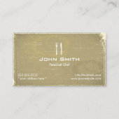 シェフケータリングレストランヴィンテージオールド紙 名刺 (正面)