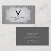 シェフケータリングレトロクロストナイフウッドグレー 名刺 (正面/裏面)