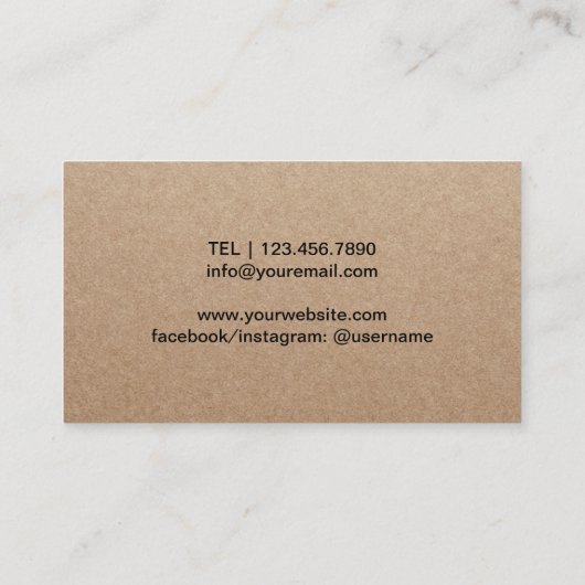 シェフケータリングヴィンテージ野菜素朴クラフト 名刺 (裏面)