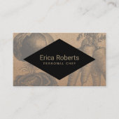 シェフケータリングヴィンテージ野菜素朴クラフト 名刺 (正面)