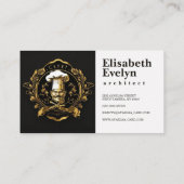 シェフケータリング金ゴールドモダンブラックキャプン657 名刺 (裏面)