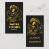 シェフケータリング金ゴールドモダンブラックブリンク210 名刺 (正面/裏面)