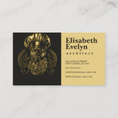シェフケータリング金ゴールドモダンブラックブリンク432 名刺 (裏面)