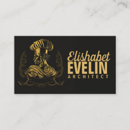 シェフケータリング金ゴールドモダンブラックブリンク507 名刺