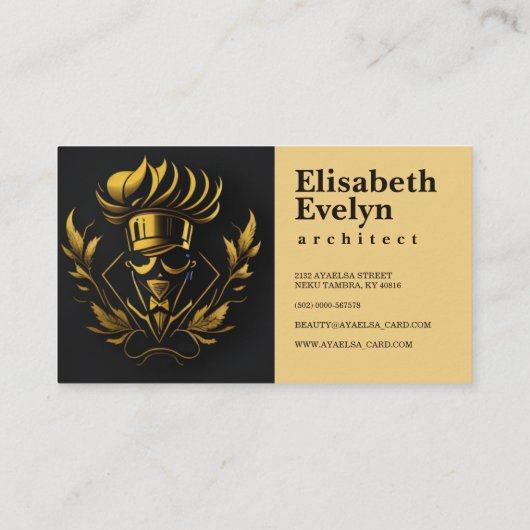 シェフケータリング金ゴールドモダンブラックblink420 Business 名刺 (裏面)