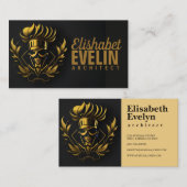 シェフケータリング金ゴールドモダンブラックblink420 Business 名刺 (正面/裏面)