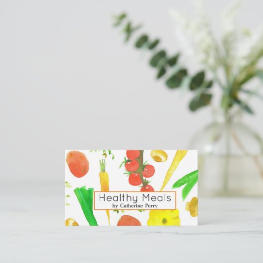 シェフケータリング食品新鮮な野菜 名刺 (スタンド正面)