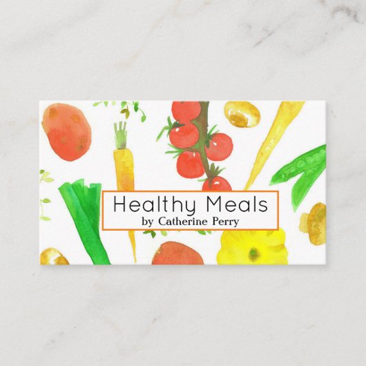 シェフケータリング食品新鮮な野菜 名刺 (正面)
