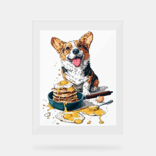 シェフコルギおもしろい料理犬 アクリルサイン (正面)