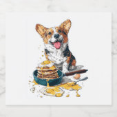 シェフコルギおもしろい料理犬 スパークリングワインラベル (シングルラベル)