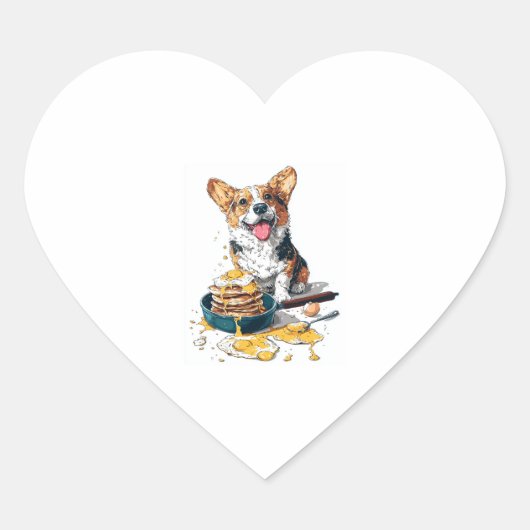 シェフコルギおもしろい料理犬 ハートシール (正面)