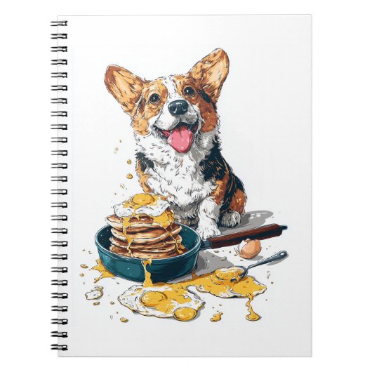 シェフコーギー � 面白い料理犬 ノートブック (正面)