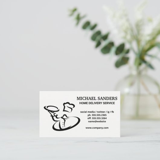 シェフサーヴィン料理 | ケータリング | 配送サービス 名刺 (スタンド正面)