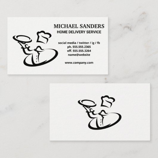 シェフサーヴィン料理 | ケータリング | 配送サービス 名刺 (正面/裏面)