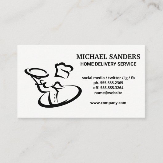 シェフサーヴィン料理 | ケータリング | 配送サービス 名刺 (正面)