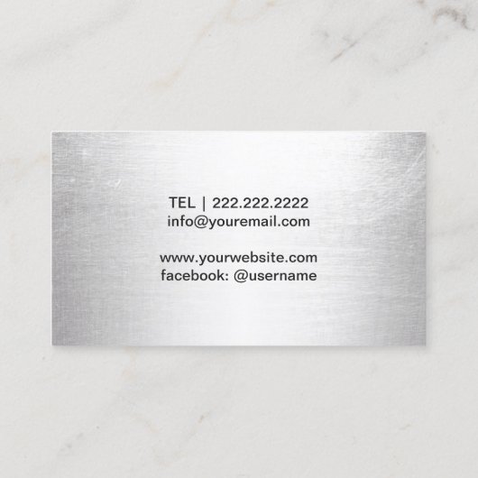 シェフシルバーウェアケータリングモダンシルバー 名刺 (裏面)