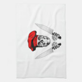 シェフスカルとシェフナイフ キッチンタオル (縦)