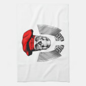 シェフスカルとブッチャーナイフ キッチンタオル (縦)