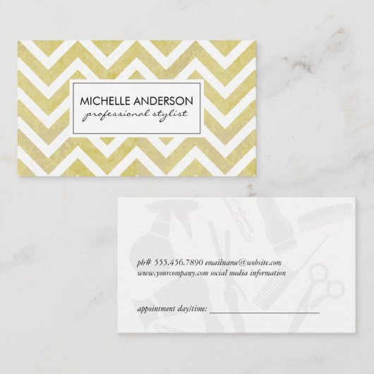 シェフスタイリッシュロン美容師アポイントメント 予約カード (正面/裏面)