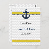 シェフストライプロン、いかり、航海のサンキューカード ポストカード (正面/裏面)