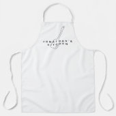 シェフズキッチンシンプルブラック&ホワイトヘラ エプロン (正面)