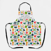 シェフズキッチンツール名前をカスタムする文字 カラフル エプロン (正面)