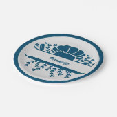 シェフズハットブルーグレー調理師パーソナライズされたパーティー ペーパープレート (アングル)