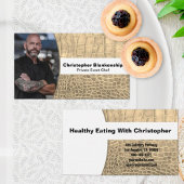 シェフタンフェイクスネークスキンレザーカスタム写真 名刺