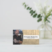 シェフタンフェイクスネークスキンレザーカスタム写真 名刺 (スタンド正面)