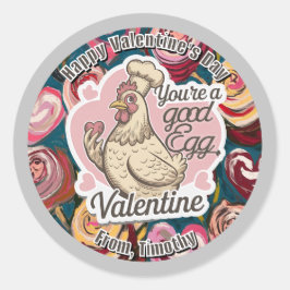 シェフチキンバレンタインデステッカー ラウンドシール