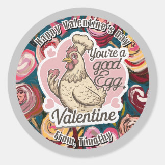 シェフチキンバレンタインデステッカー ラウンドシール
