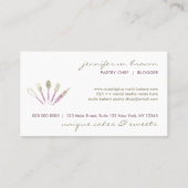 シェフツールグリッターバラ金ゴールドペストリーロゴ 名刺 (裏面)