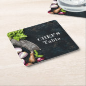 シェフテーブル素朴な料理料理パーティー スクエアペーパーコースター (アングル)