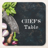 シェフテーブル素朴な料理料理パーティー スクエアペーパーコースター (正面)