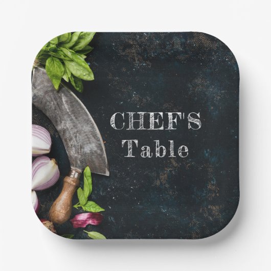 シェフテーブル素朴な料理料理パーティー ペーパープレート (正面)