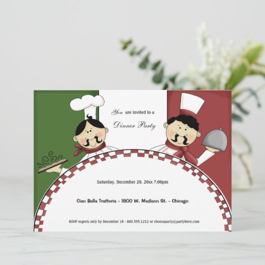 シェフディお洒落ナーパーティー招待状 招待状 (スタンド正面)