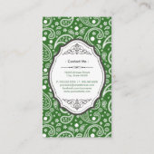 シェフデキュイジーヌ – レトロペイズリーパターン 名刺 (裏面)