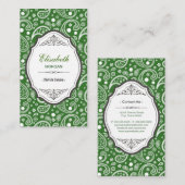 シェフデキュイジーヌ – レトロペイズリーパターン 名刺 (正面/裏面)