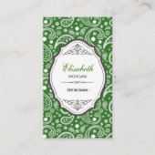 シェフデキュイジーヌ – レトロペイズリーパターン 名刺 (正面)