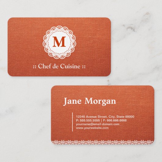 シェフデキュイジーレースモノグラム 名刺 (正面/裏面)